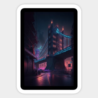 Tower Bridge Cyberpunk style Sticker